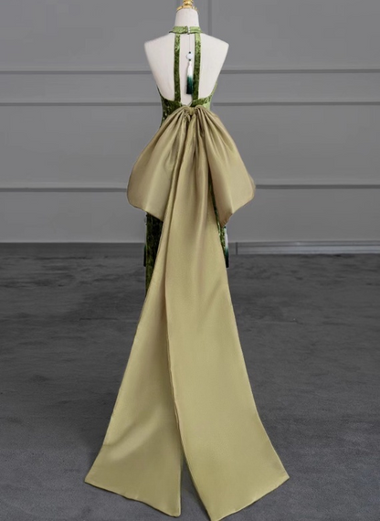 Elegant Prom Dress Halter Bowknot Gala Dress Evening Dress Party Dress D2977