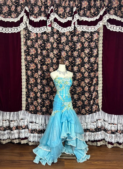 Stunning Prom Dress Strapless Pleated Tiered Evening Dress Gala Dress     D3018