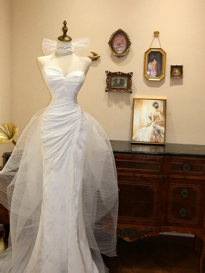 Elegant Prom Dress Asymmetrical Neck Pleated Mermaid Evening Dress Gala Dress    D3071