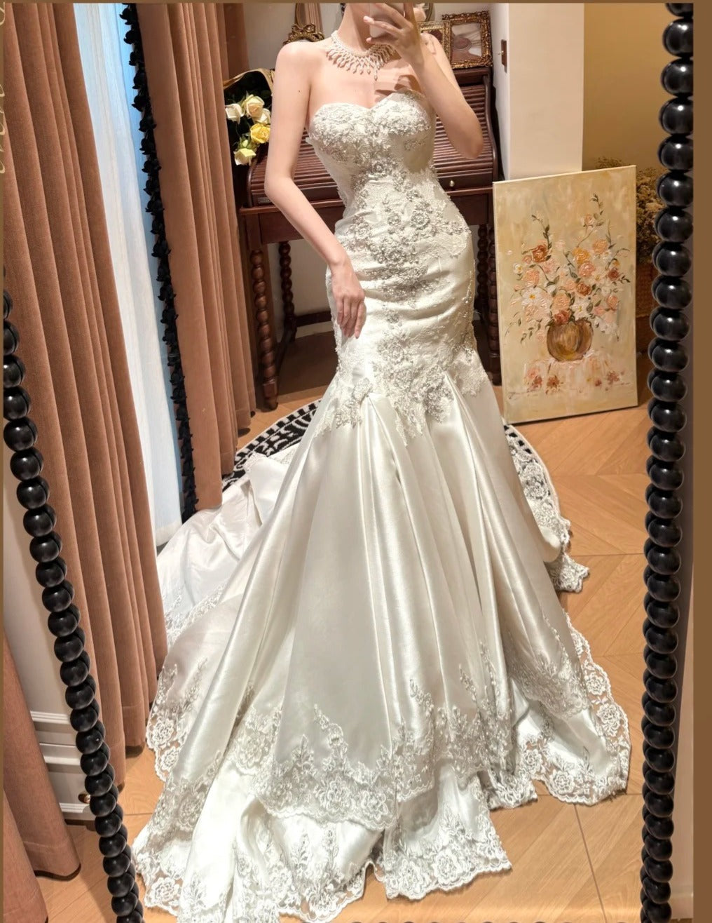 Gorgeous Sweetheart Pleated Mermaid Wedding Dress D3118