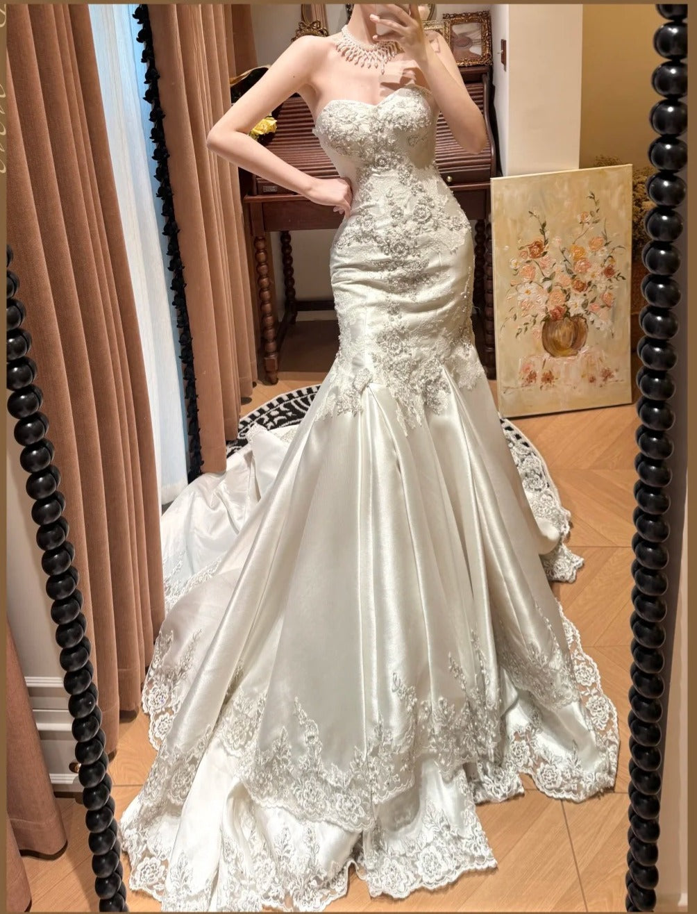 Gorgeous Sweetheart Pleated Mermaid Wedding Dress D3118