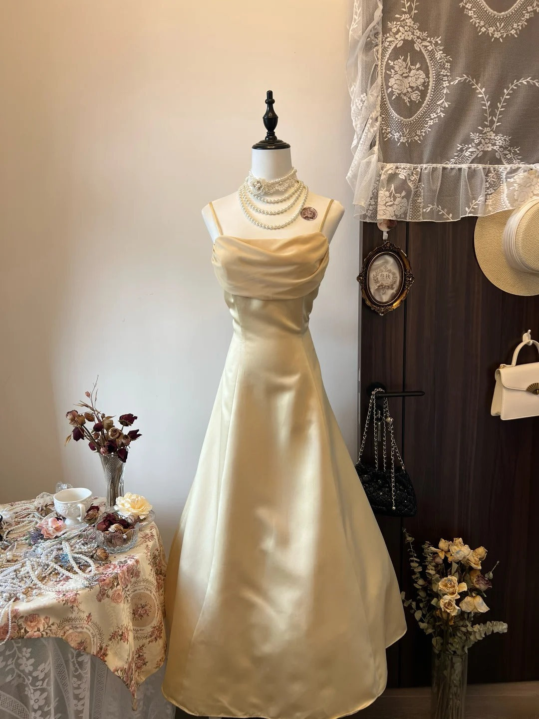Charming Prom Dress A Line Spaghetti Straps Pleated Gala Dress Evening Dress   D3129