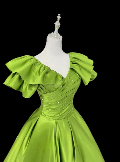 Stunning Prom Dress V-neck Pleated Evening Dresses Gala Dress Ball Gown  D3157