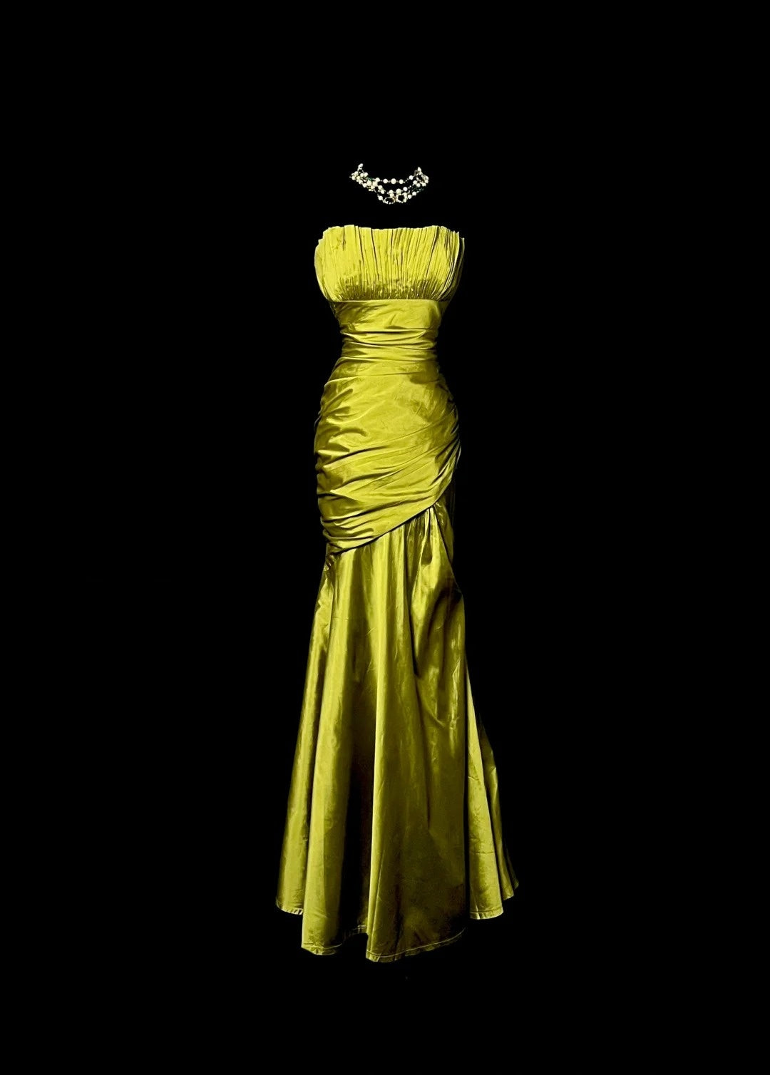 Stunning Prom Dress Strapless Pleated Long Prom Dress Mermaid Evening Dress Birthday Party Dress  D3170