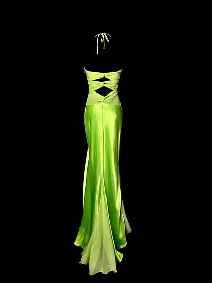 Stunning Prom Dress Halter Pleated Long Prom Dress Birthday Party Dress  D3175
