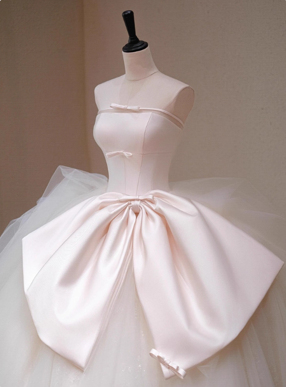 Elegant Wedding Dress Strapless Pleated Tulle Wedding Dress  D3194