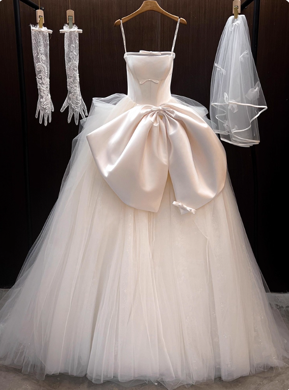 Elegant Wedding Dress Strapless Pleated Tulle Wedding Dress  D3194