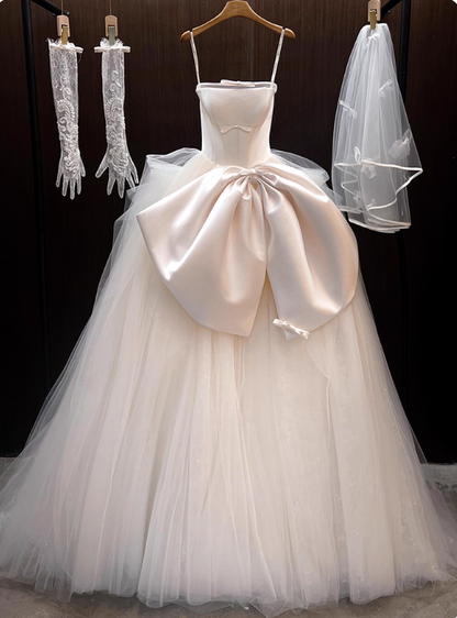 Elegant Wedding Dress Strapless Pleated Tulle Wedding Dress  D3194