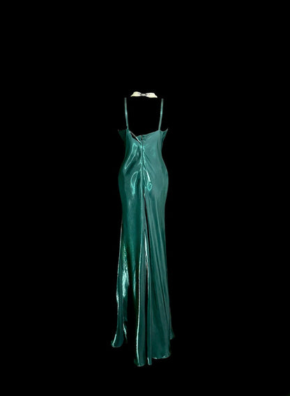 Elegant Prom Dress Green Spaghetti Straps Long Prom Dress Birthday Dress Evening Dress  D3203