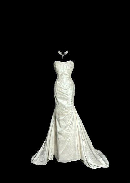 Elegant Wedding Dress Sweetheart Pleated Mermaid Wedding Dress  D3205