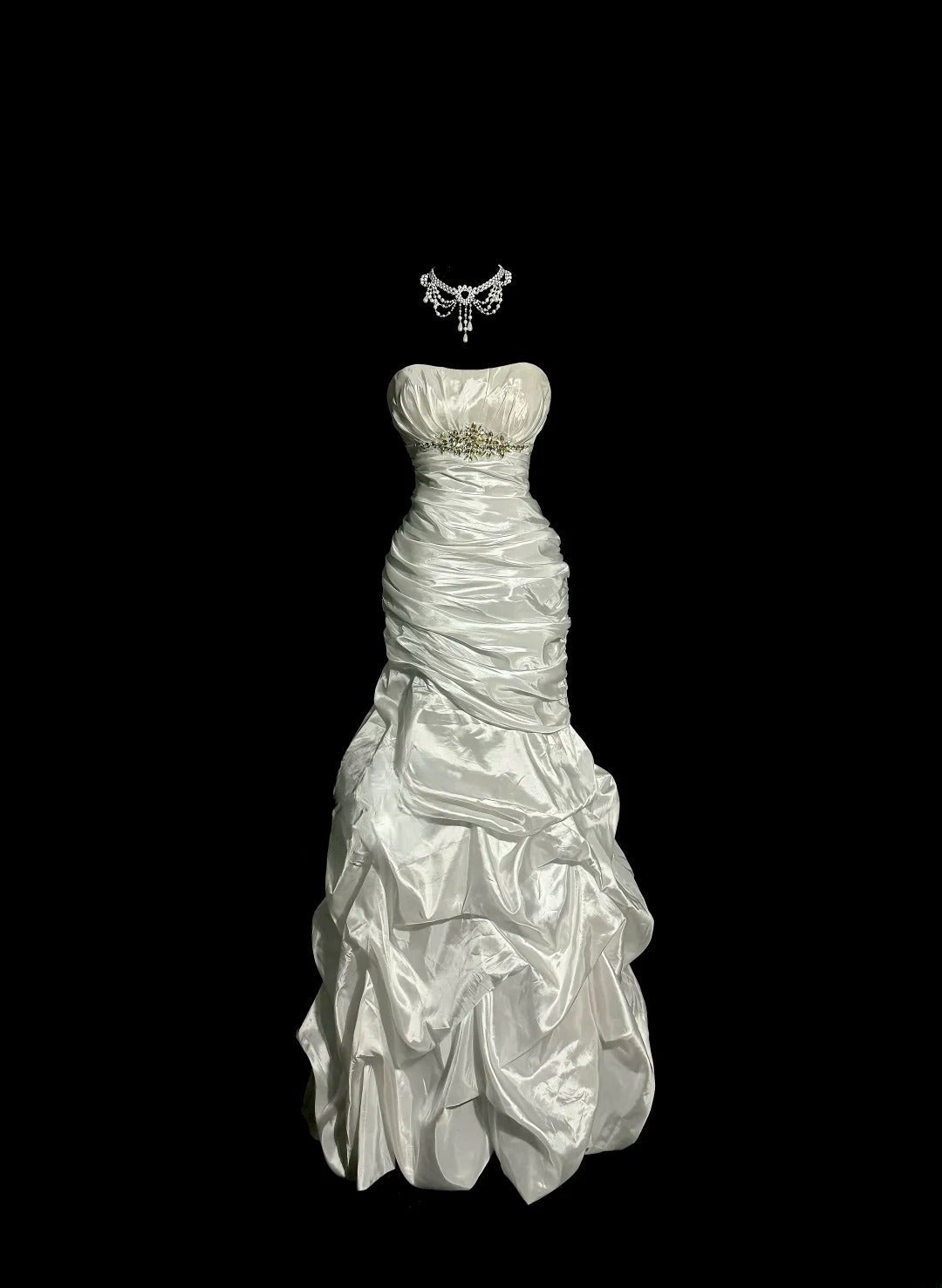 Minimalist Wedding Dress Strapless Pleated Mermaid Wedding Dress  D3206