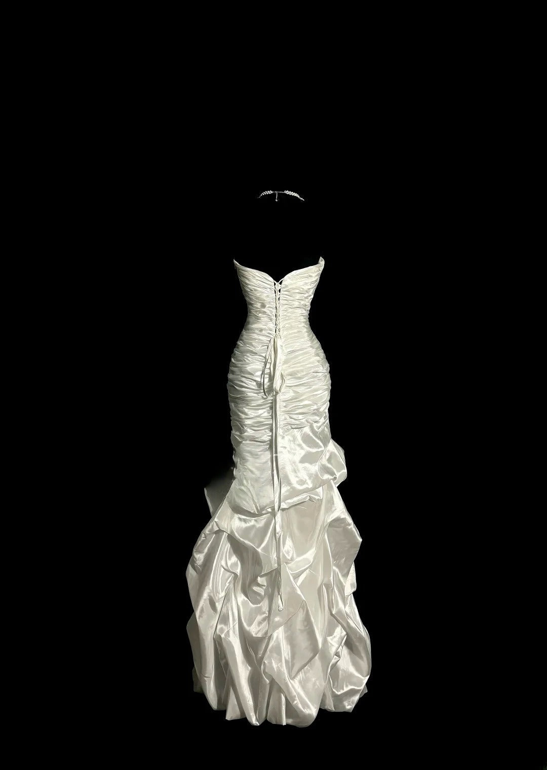 Minimalist Wedding Dress Strapless Pleated Mermaid Wedding Dress  D3206