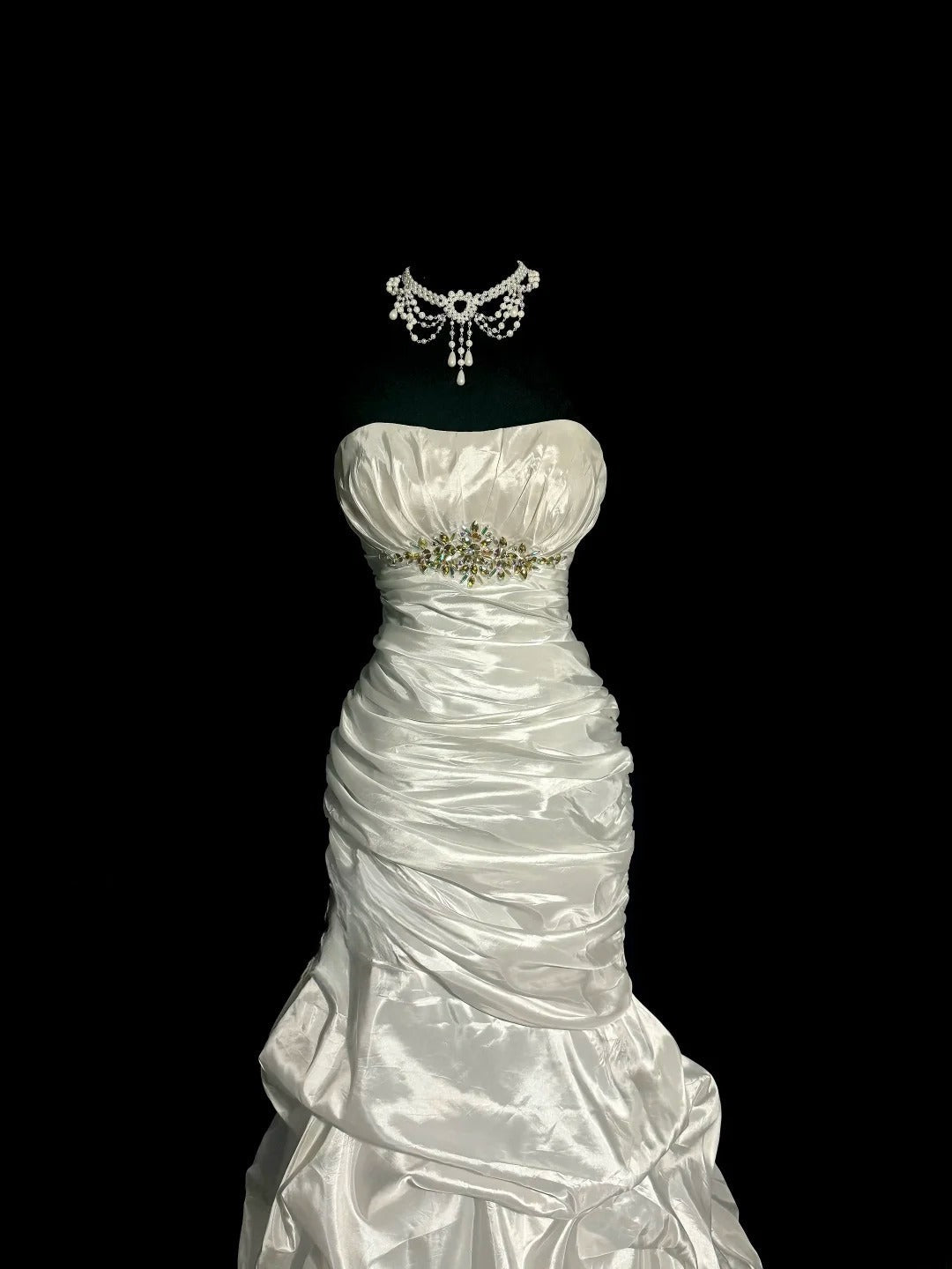 Minimalist Wedding Dress Strapless Pleated Mermaid Wedding Dress  D3206