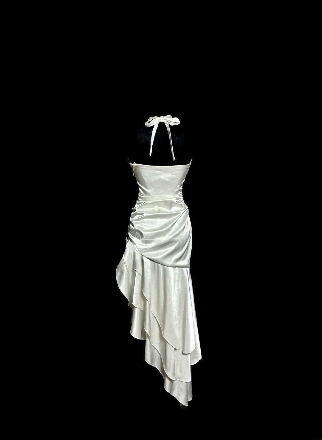 Beauty Prom Dress Halter Pleated Asymmetrical Hem Evening Dress Gala Dress Cocktail Dress   D3215