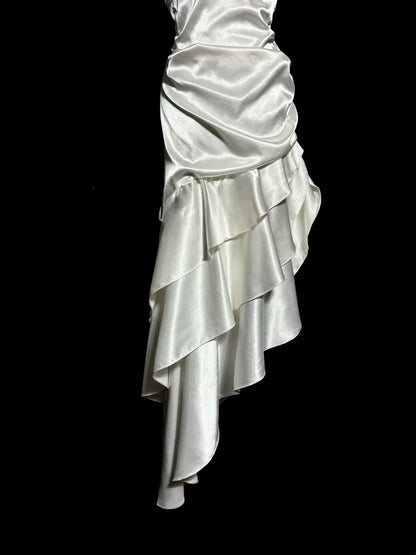 Beauty Prom Dress Halter Pleated Asymmetrical Hem Evening Dress Gala Dress Cocktail Dress   D3215
