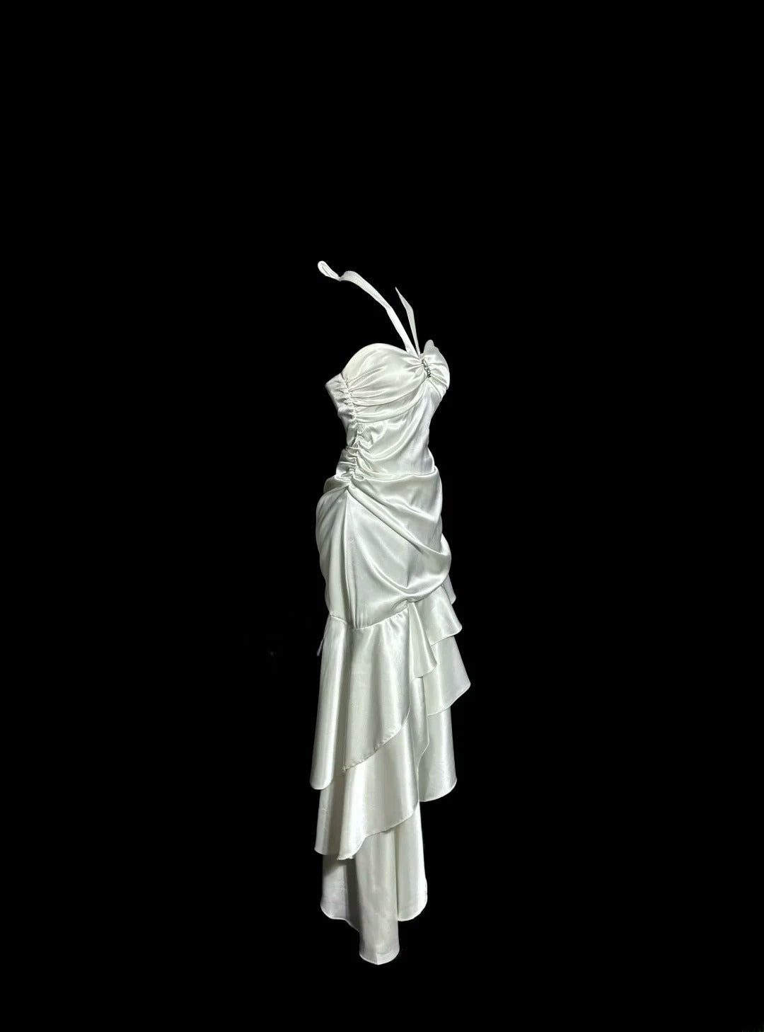 Beauty Prom Dress Halter Pleated Asymmetrical Hem Evening Dress Gala Dress Cocktail Dress   D3215