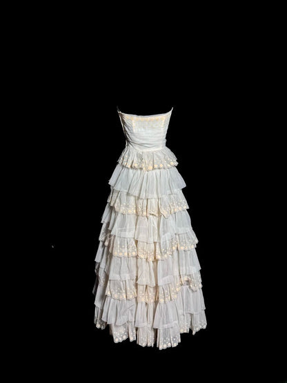 Beauty Wedding Dress A Line Strapless Pleated Tiered Wedding Dress  D3217