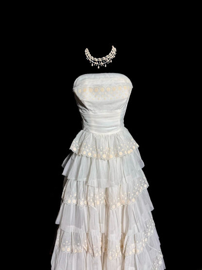 Beauty Wedding Dress A Line Strapless Pleated Tiered Wedding Dress  D3217