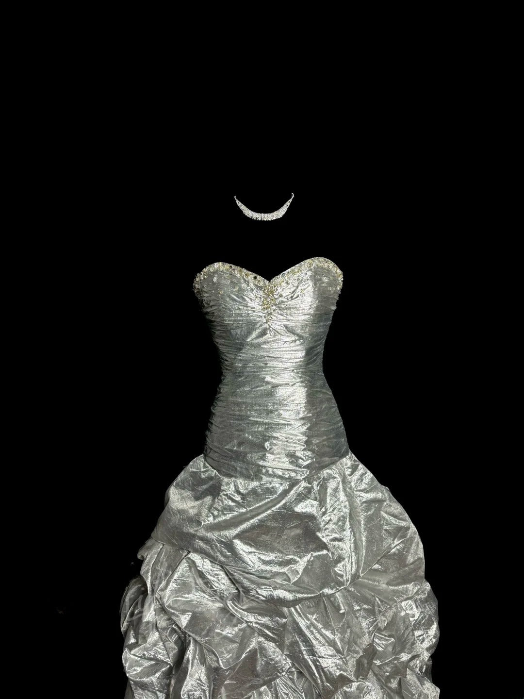 Stunning Prom Dress Silver Sweetheart Pleated Evening Dress Gala Dress   D3218