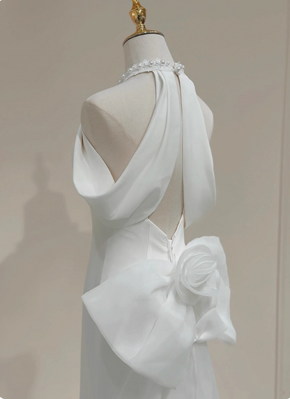 Elegant Wedding Dress Halter Bowknot Mermaid Wedding Dress D3287