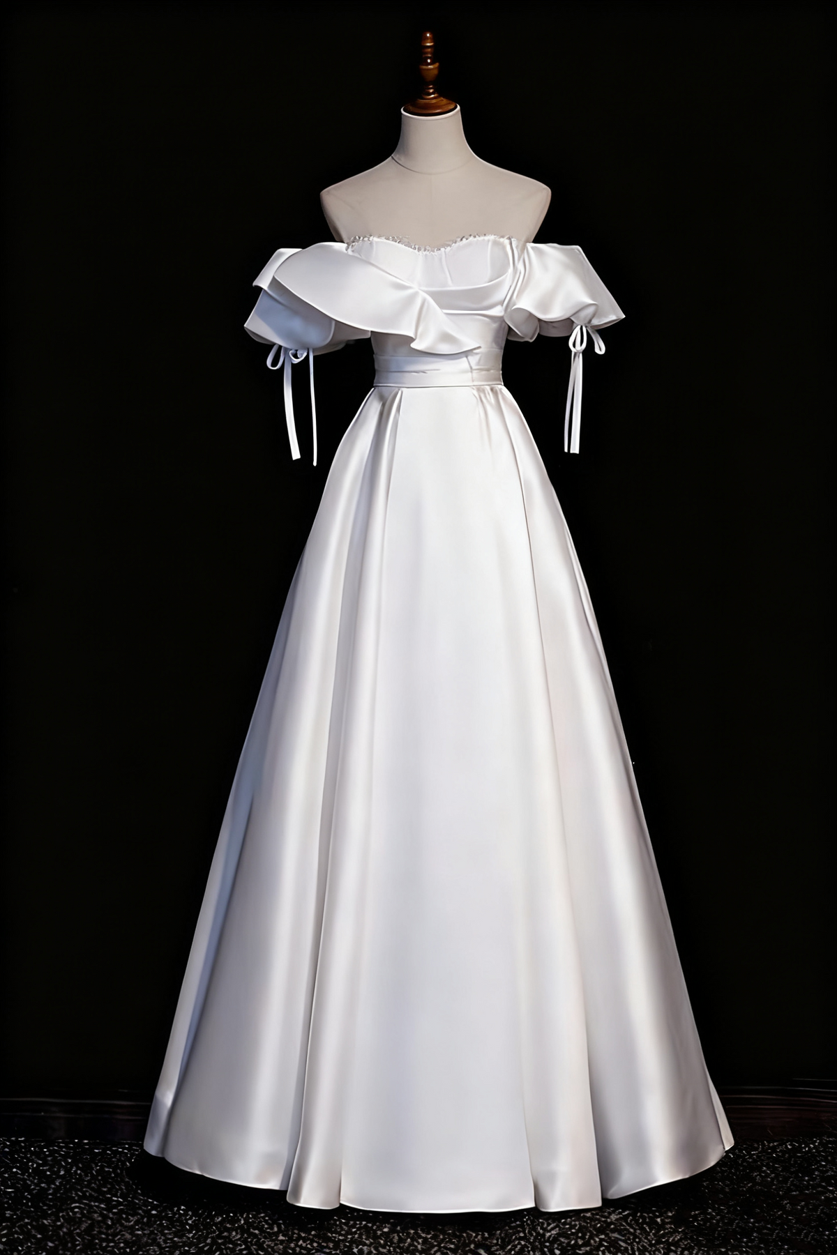 Elegant Wedding Dress Off Shoulder Ruffle Wedding Dress D3296