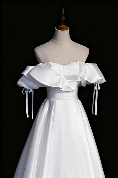 Elegant Wedding Dress Off Shoulder Ruffle Wedding Dress D3296