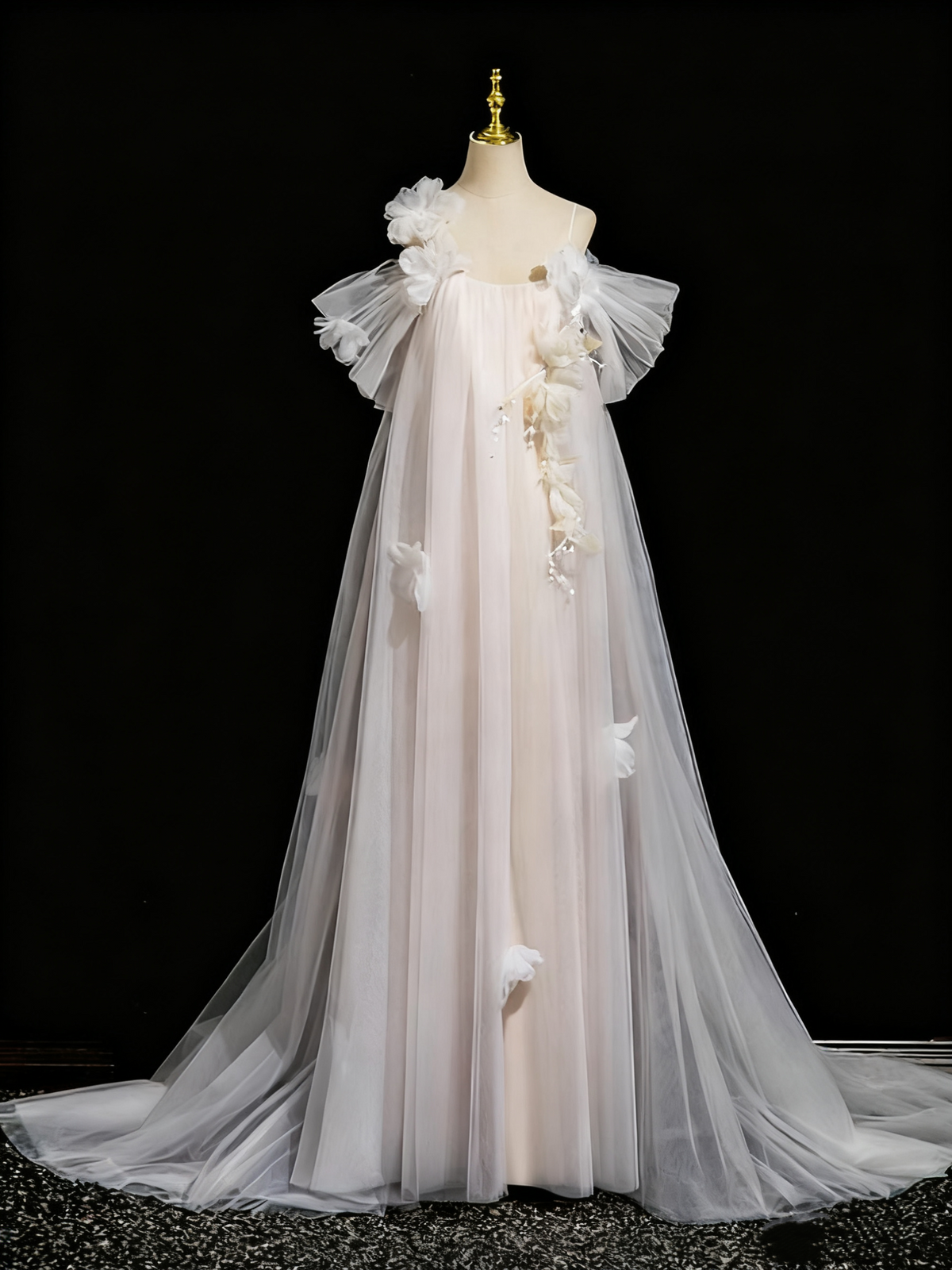 Beauty Prom Dress A Line Off Shoulder Tulle Prom Dress Evening Gown Birthday Party Dress   D3307