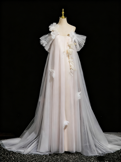 Beauty Prom Dress A Line Off Shoulder Tulle Prom Dress Evening Gown Birthday Party Dress   D3307