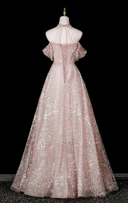 Sweet Prom Dress A Line Off Shoulder Floral Evening Gown Birthday Party Dress    D3317