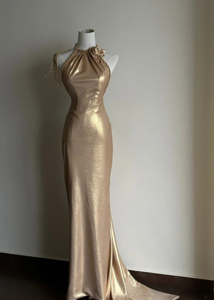 Beauty Prom Dress Halter Mermaid Evening Dress Gala Dress  D3353