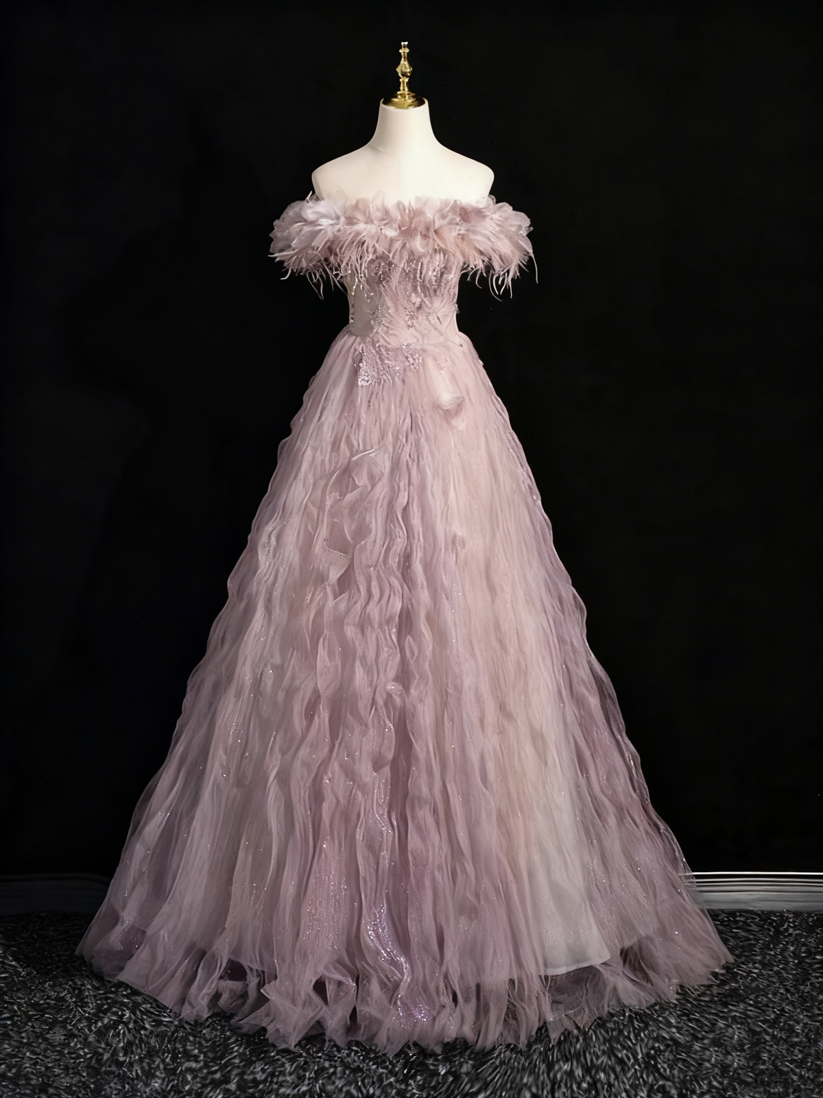 Beauty Prom Dress Off Shoulder Tulle Evening Dress Birthday Party Dress         D3367