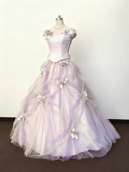 Beauty Prom Dress Crew Neck Tulle Quinceanera Dress Evening Dress Ball Gown     D3380
