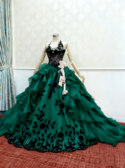 Gorgeous Prom Dress Halter Ruffle Quinceanera Dress Evening Dress Ball Gown       D3385