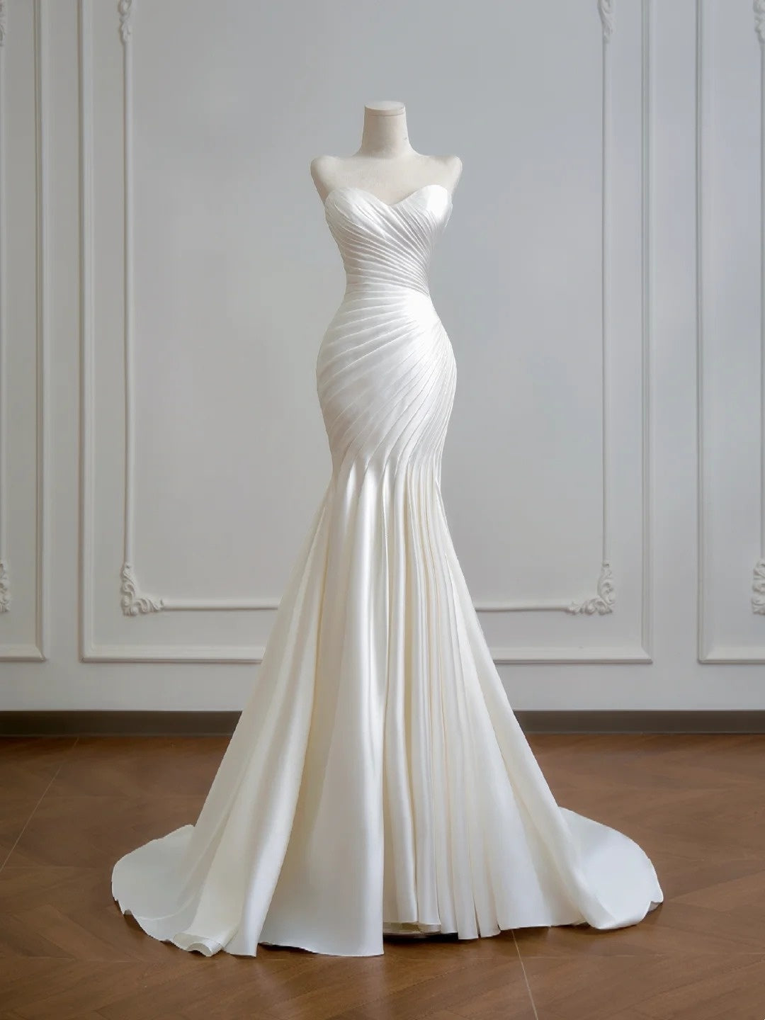 Elegant Wedding Dress Sweetheart Pleated Mermaid Wedding Dress D3389