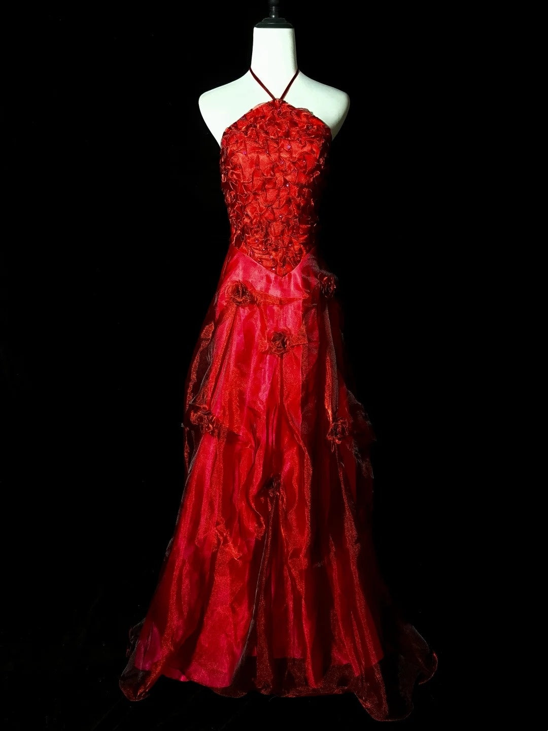 Stunning Prom Dress A Line Halter Flower Evening Dress Birthday Party Dress Cocktail Dress  D3438