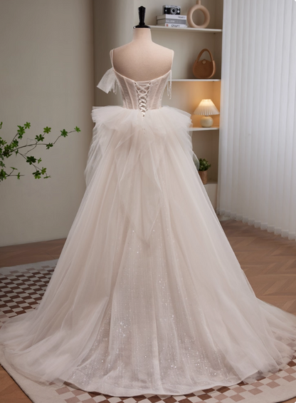 New Arrival Wedding Dress Spaghetti Straps Tulle Wedding Dress  D3470
