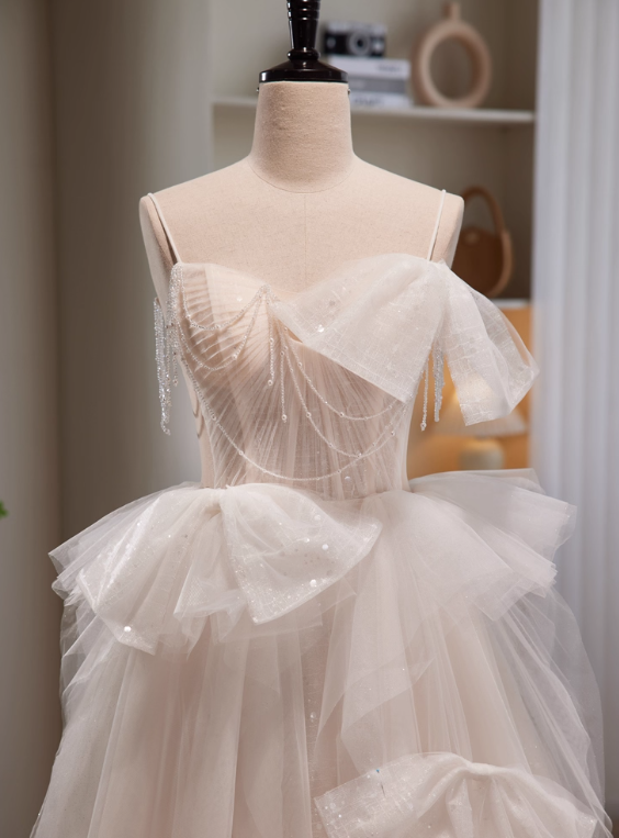 New Arrival Wedding Dress Spaghetti Straps Tulle Wedding Dress  D3470