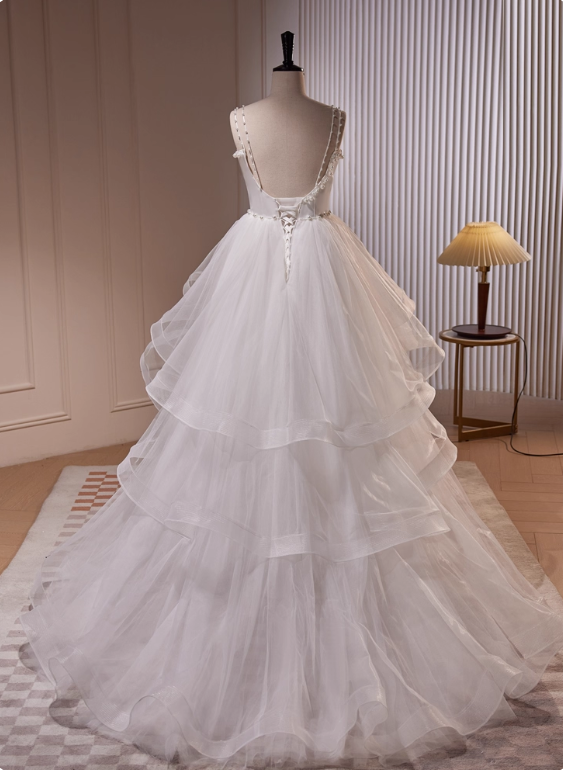 Elegant Wedding Dress Sweetheart Tulle Pleated Wedding Dress    D3473