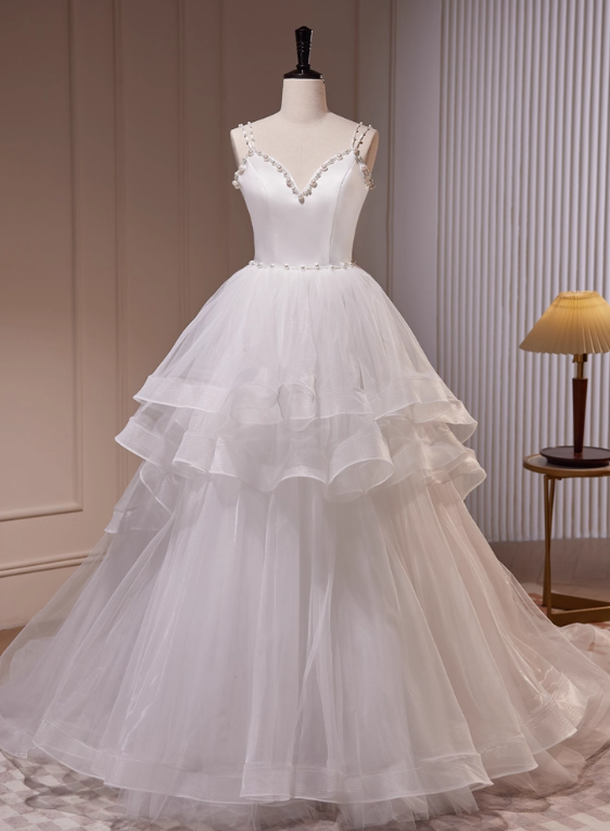 Elegant Wedding Dress Sweetheart Tulle Pleated Wedding Dress    D3473