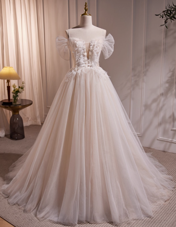 New Arrival Wedding Dress Off Shoulder Tulle Wedding Dress      D3475
