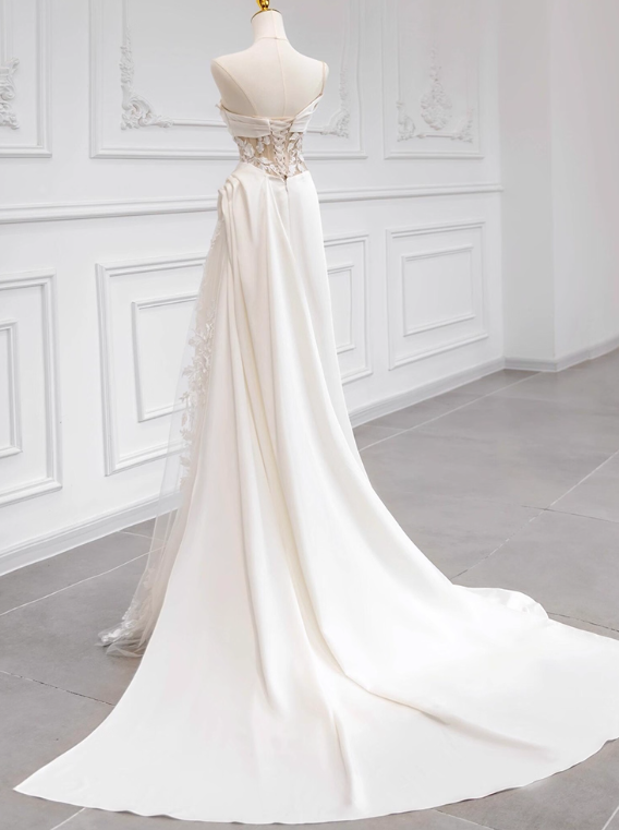 Elegant Wedding Dress One Shoulder Pleated Tulle Wedding Dress   D3482