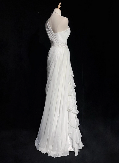 Elegant Wedding Dress One Shoulder Pleated Wedding Dress  D3488