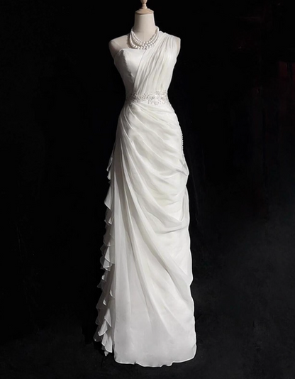 Elegant Wedding Dress One Shoulder Pleated Wedding Dress  D3488