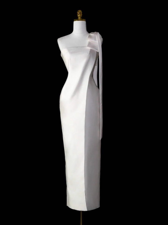 Elegant Wedding Dress One Shoulder Fit Wedding Dress  D3492