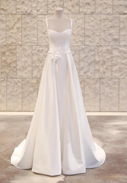 New Arrival Wedding Dress Spaghetti Straps Wedding Dress D3496