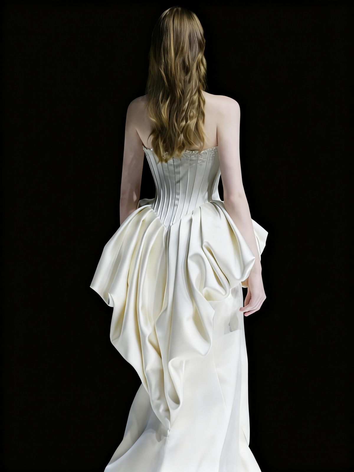 New Arrival Wedding Dress Strapless Pleated Mermaid Wedding Dress D3503