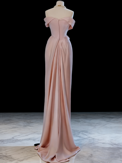Minimalist Prom Dress Strapless Pleated Gala Dress Evening Dress  D3505