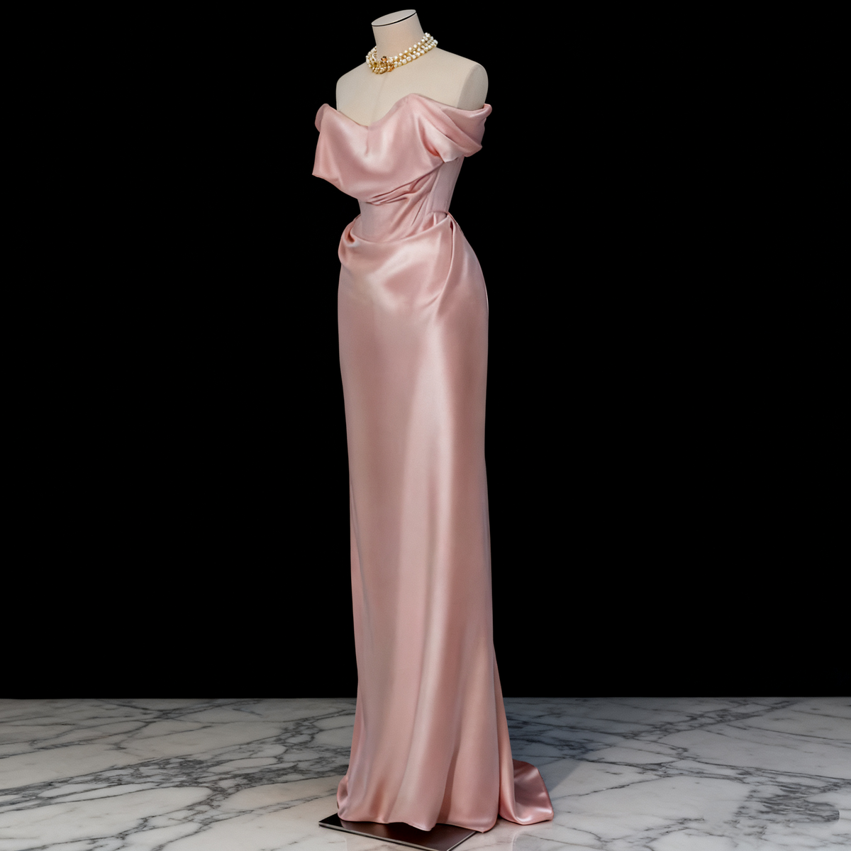 Minimalist Prom Dress Strapless Pleated Gala Dress Evening Dress  D3505