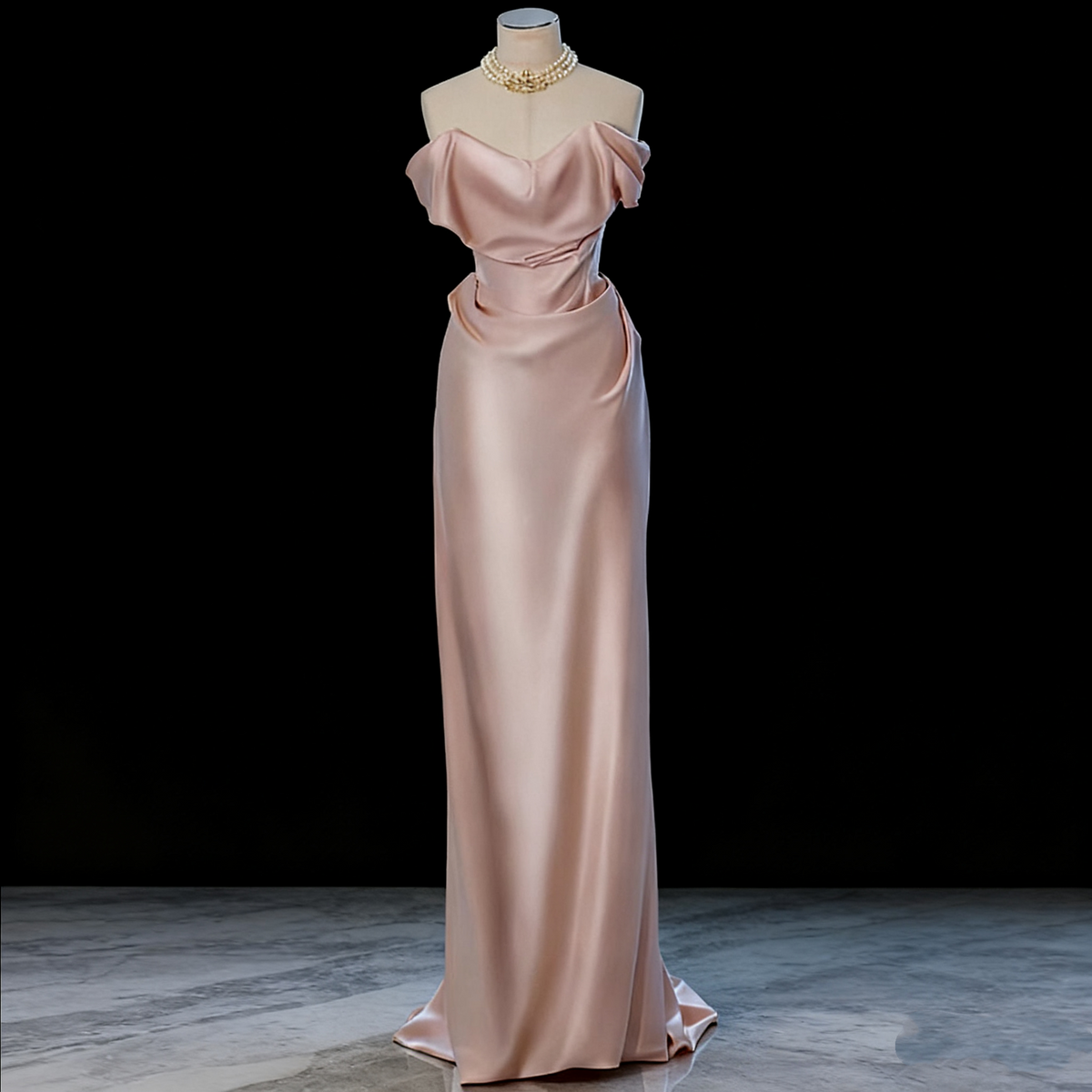 Minimalist Prom Dress Strapless Pleated Gala Dress Evening Dress  D3505