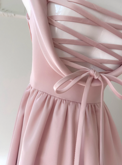 New Arrival Prom Dress A Line Straps Pleated Birthday Party Dress Evening Dress  D3515